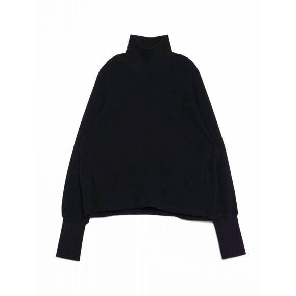 NEW NICHOLAS DALEY men's waffle rollneck top in black